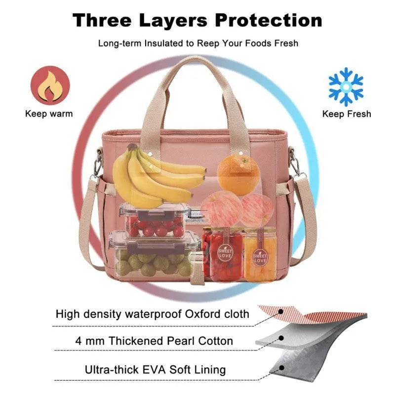 A pink cube-style Oxford cloth belt bag with a removable shoulder strap and a side pocket.