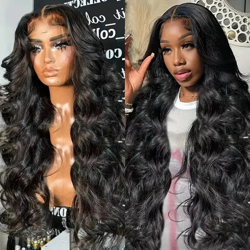 Black big wave wig head cover made from high temperature chemical fiber on lace base