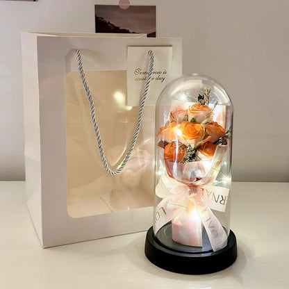 Bionic bouquet artificial flower arrangement in gradient colours for birthday gifts