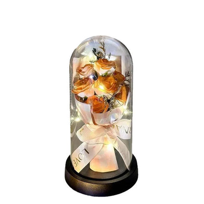 Bionic bouquet artificial flower arrangement in gradient colours for birthday gifts