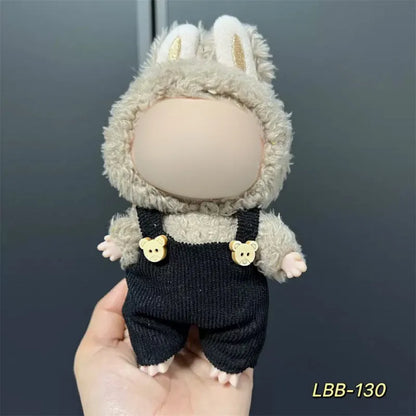 Plastic doll costume for 17cm vinyl figurine with multiple style options and measurement specifications