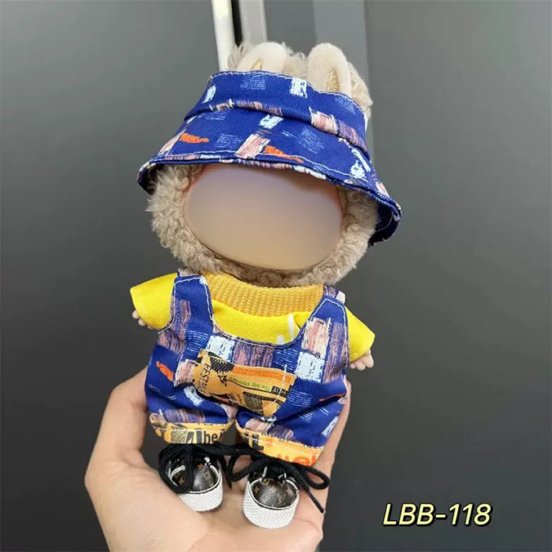 Plastic doll costume for 17cm vinyl figurine with multiple style options and measurement specifications