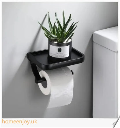 Aluminium thickened bathroom toilet paper holder with stylish Nordic black punch design