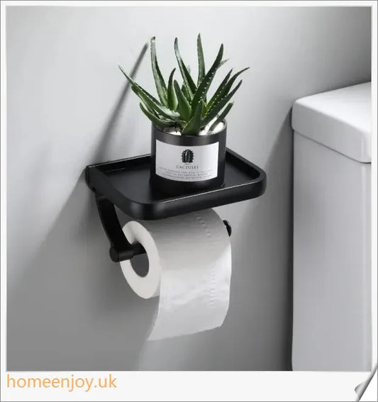 Aluminium thickened bathroom toilet paper holder with stylish Nordic black punch design