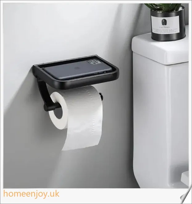 Aluminium thickened bathroom toilet paper holder with stylish Nordic black punch design