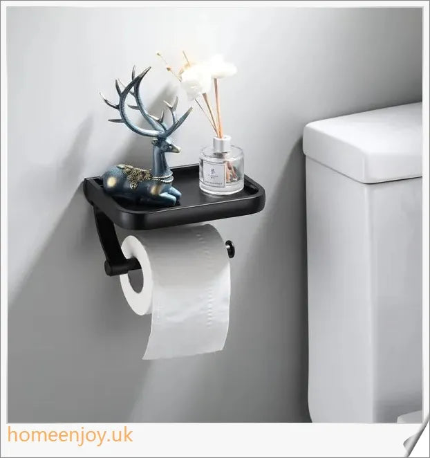 Aluminium thickened bathroom toilet paper holder with stylish Nordic black punch design