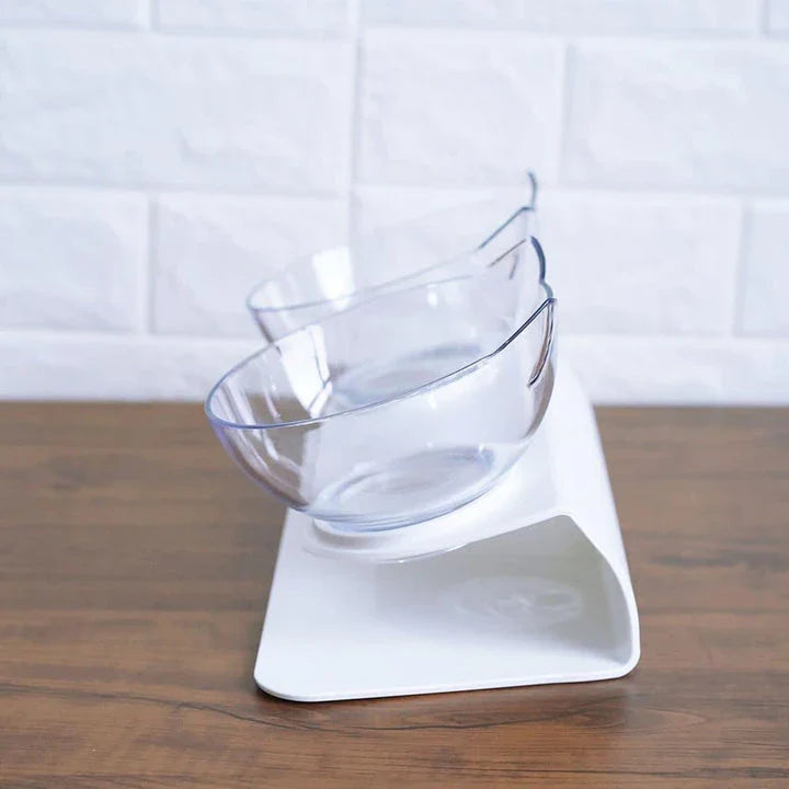 Premium Non-Slip Cat Bowls with Raised Stand in Black and Grey, designed to promote slower eating and reduce vomiting for cats