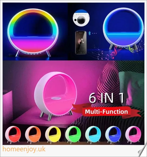 Atmosphere Lamp with Bluetooth speaker, smart alarm clock, night light, and wake up light features