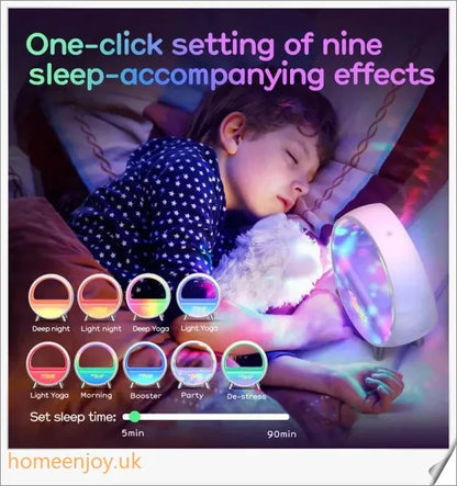Atmosphere Lamp with Bluetooth speaker, smart alarm clock, night light, and wake up light features