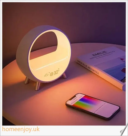 Atmosphere Lamp with Bluetooth speaker, smart alarm clock, night light, and wake up light features