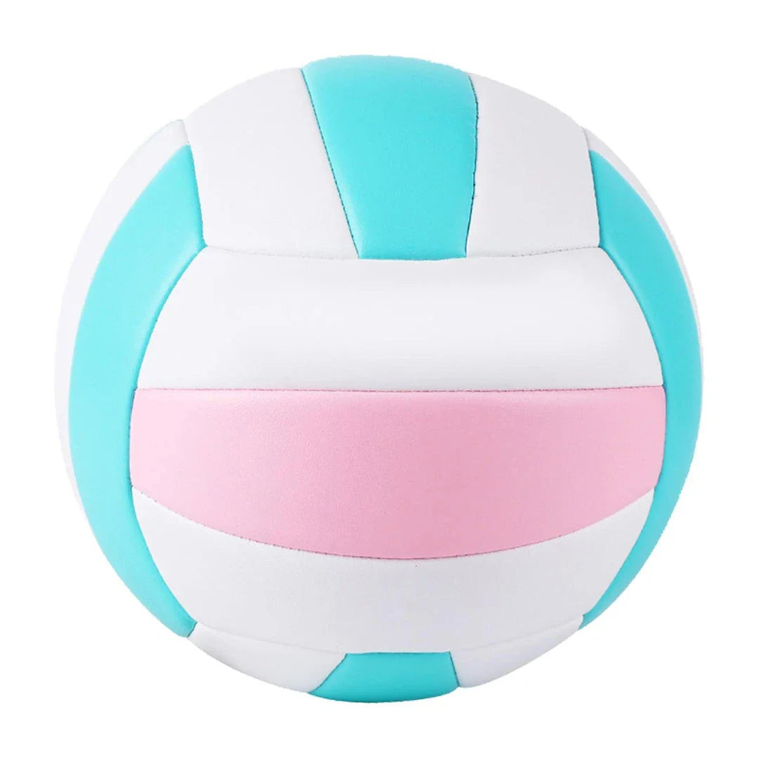 Premium indoor and outdoor volleyball in a striking blue and yellow design, featuring superior PU leather and rubber construction for exceptional durability and performance.