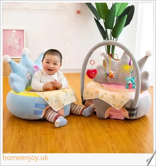 Cosy plush toddler sofa seat cover with removable toys, offering ergonomic support and moisture-proof design for safe, comfortable playtime