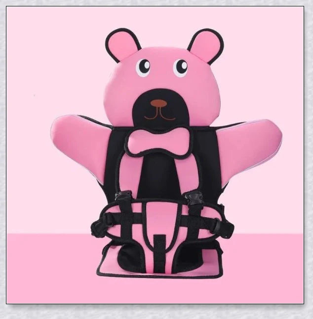 Adjustable portable child car seat with headrest and shoulder straps for 6 months to 12 years old
