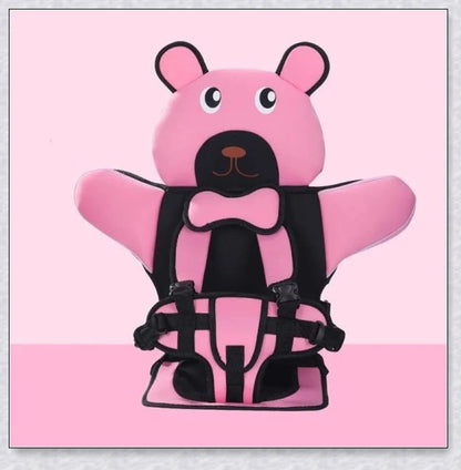 Adjustable portable child car seat with headrest and shoulder straps for 6 months to 12 years old