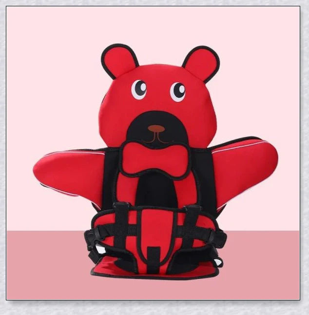 Adjustable portable child car seat with headrest and shoulder straps for 6 months to 12 years old