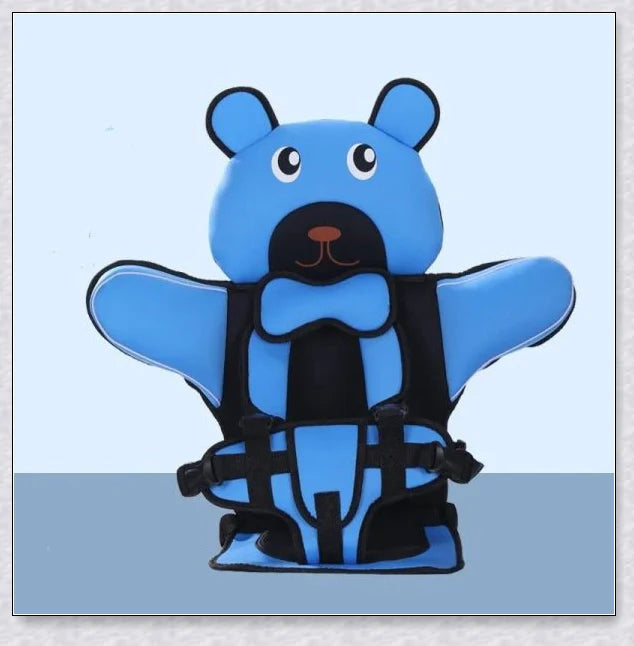 Adjustable portable child car seat with headrest and shoulder straps for 6 months to 12 years old