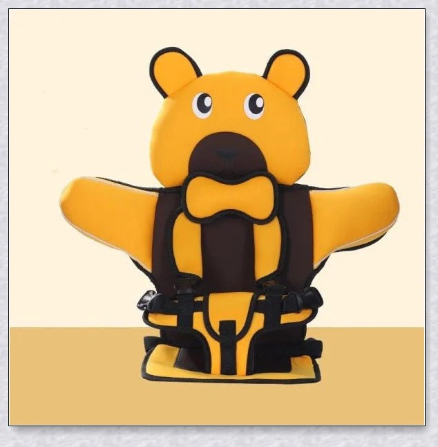 Adjustable portable child car seat with headrest and shoulder straps for 6 months to 12 years old