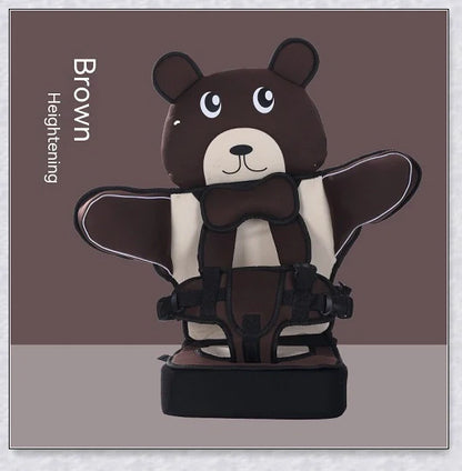 Adjustable portable child car seat with headrest and shoulder straps for 6 months to 12 years old