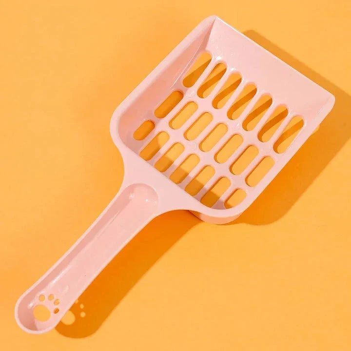 A large, high-quality cat litter scoop with a perforated design and ergonomic handle for efficient and comfortable litter box cleaning
