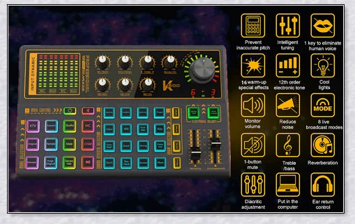 Voice Changer Live Board Sound Mixer with multiple audio effects for streaming, recording, and live performances