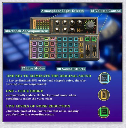 Voice Changer Live Board Sound Mixer with multiple audio effects for streaming, recording, and live performances