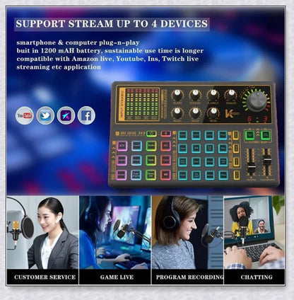 Voice Changer Live Board Sound Mixer with multiple audio effects for streaming, recording, and live performances