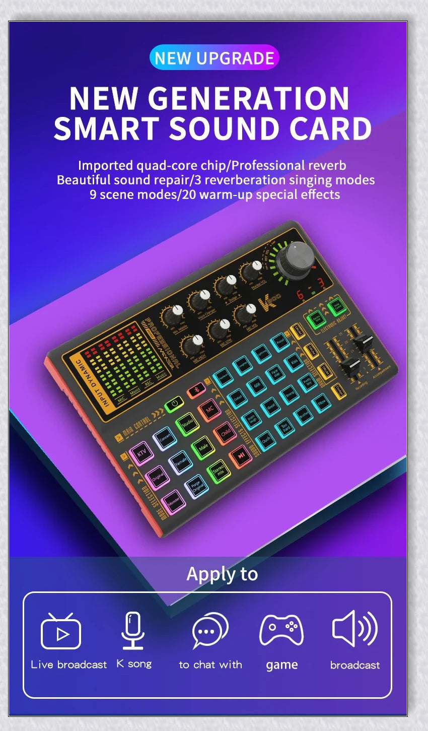 Voice Changer Live Board Sound Mixer with multiple audio effects for streaming, recording, and live performances