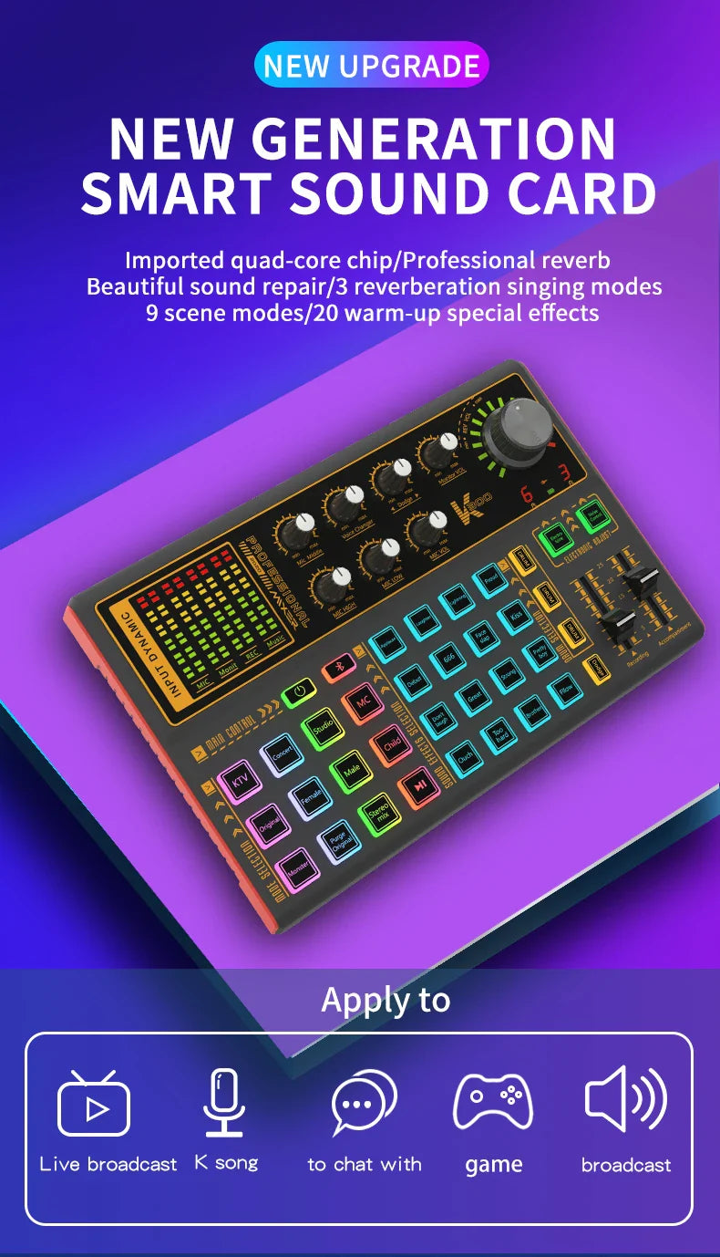 Voice Changer Live Board Sound Mixer with multiple audio effects for streaming, recording, and live performances