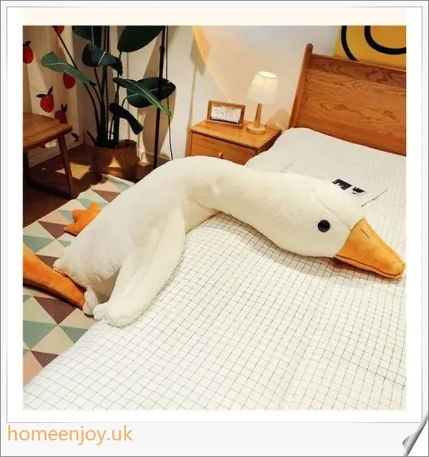 Soft and cuddly Bruce The Goose plush toy in various sizes, featuring a realistic and adorable design for comfort and relaxation