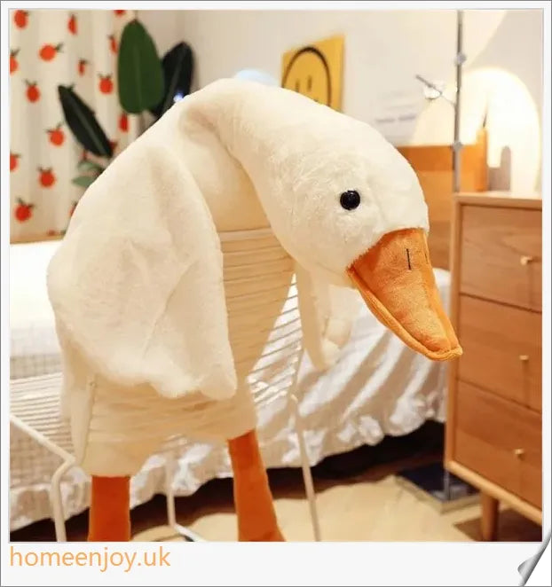 Soft and cuddly Bruce The Goose plush toy in various sizes, featuring a realistic and adorable design for comfort and relaxation