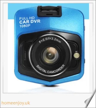 Front and rear dual car dash dashboard cam with 720p HD video recording, motion detection, and 150-degree wide-angle lens