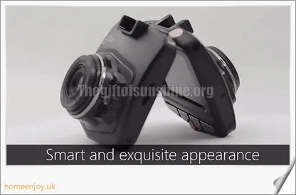 Front and rear dual car dash dashboard cam with 720p HD video recording, motion detection, and 150-degree wide-angle lens