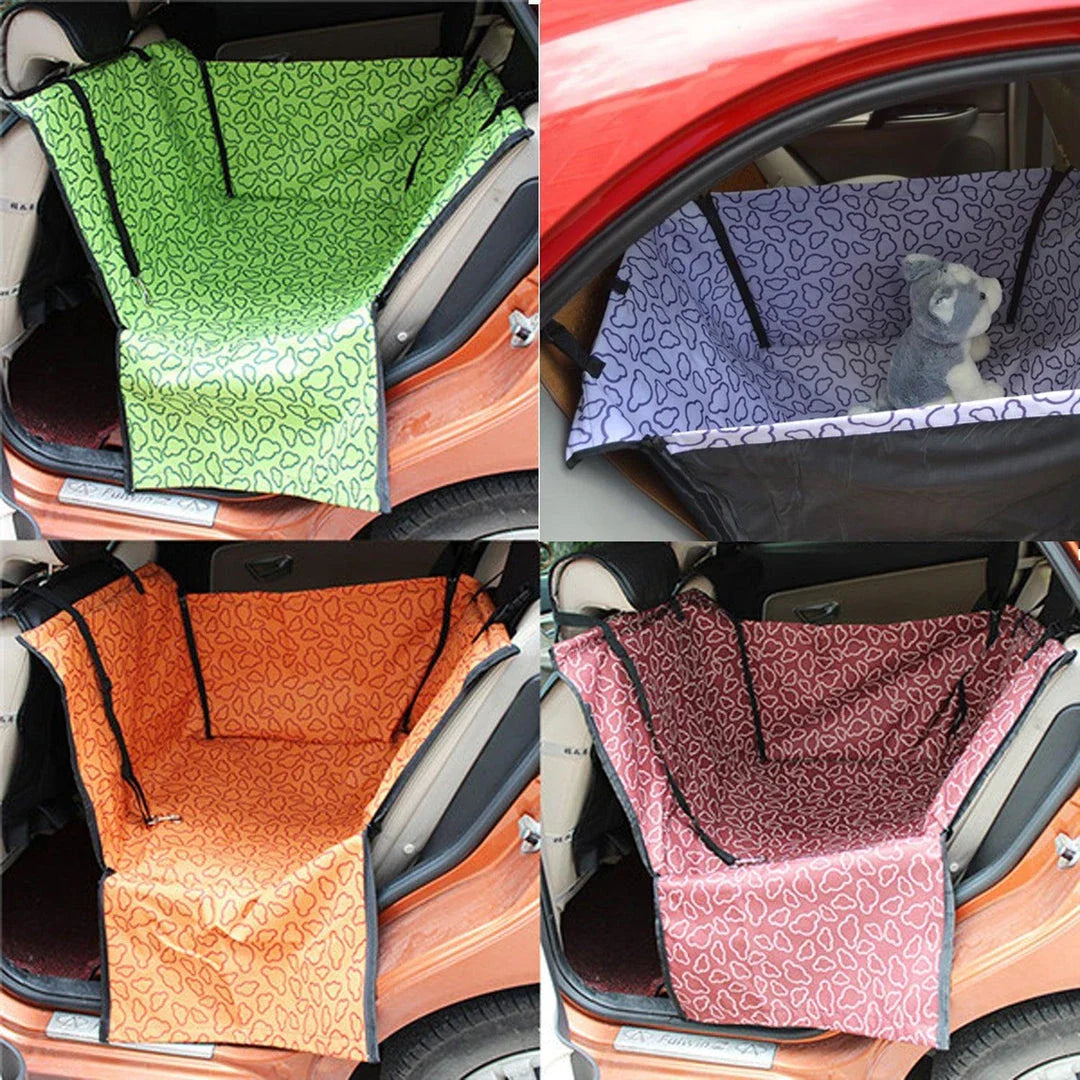 Durable, eco-friendly car back seat cover mat for pets, protecting vehicle upholstery and providing comfort for dogs during travels in the UK.