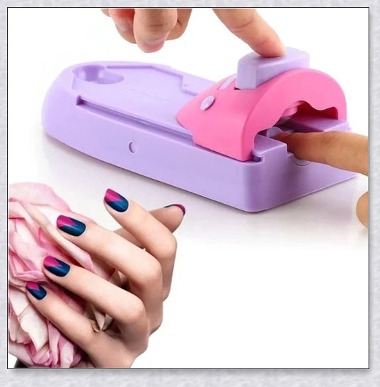 Insats Portable Nail Art Printer Machine with metal stamping plates, creating beautiful nail art designs