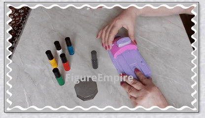 Insats Portable Nail Art Printer Machine with metal stamping plates, creating beautiful nail art designs