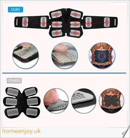 Abdominal muscle training device with EMS technology for efficient fat burning and muscle toning at home