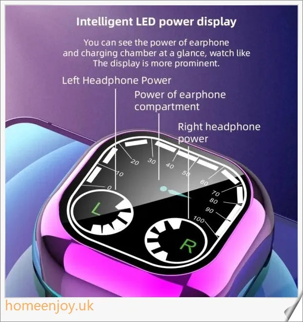 Breathing Light Time Digital Display Tws 5.0 Bluetooth Headset with mesmerizing breathing light and smart LED display