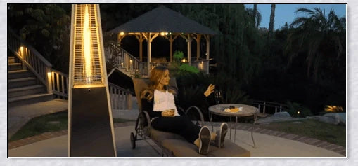 Premium stainless steel outdoor propane heater for patio, garden, or park use, providing efficient and safe warmth in cold weather