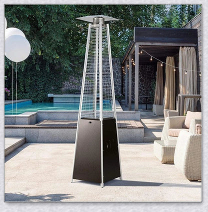 Premium stainless steel outdoor propane heater for patio, garden, or park use, providing efficient and safe warmth in cold weather