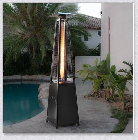 Premium stainless steel outdoor propane heater for patio, garden, or park use, providing efficient and safe warmth in cold weather