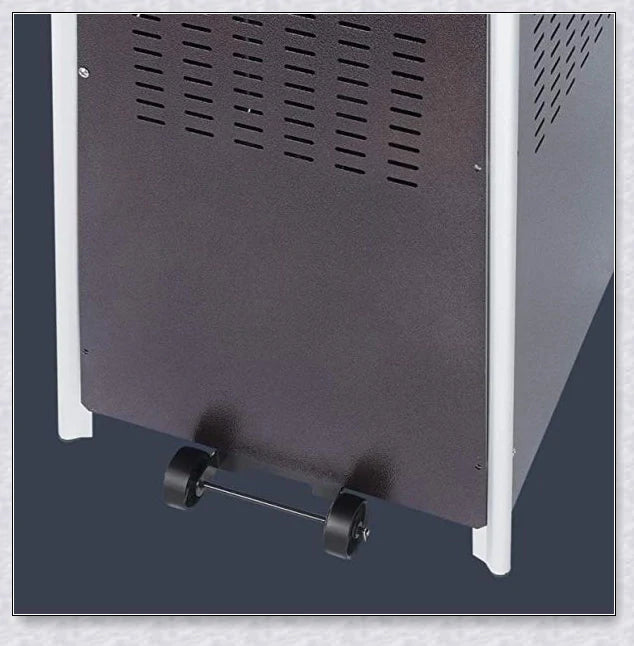 Premium stainless steel outdoor propane heater for patio, garden, or park use, providing efficient and safe warmth in cold weather