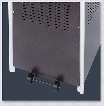 Premium stainless steel outdoor propane heater for patio, garden, or park use, providing efficient and safe warmth in cold weather