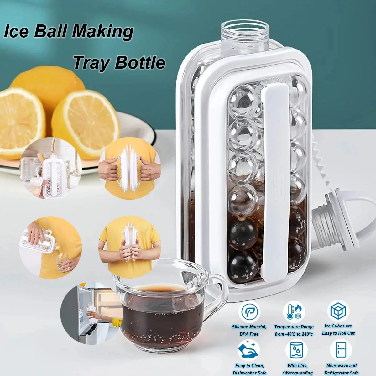 Homeenjoy_UK 2-in-1 Portable Ice Ball Maker & Water Bottle for Cold Drinks