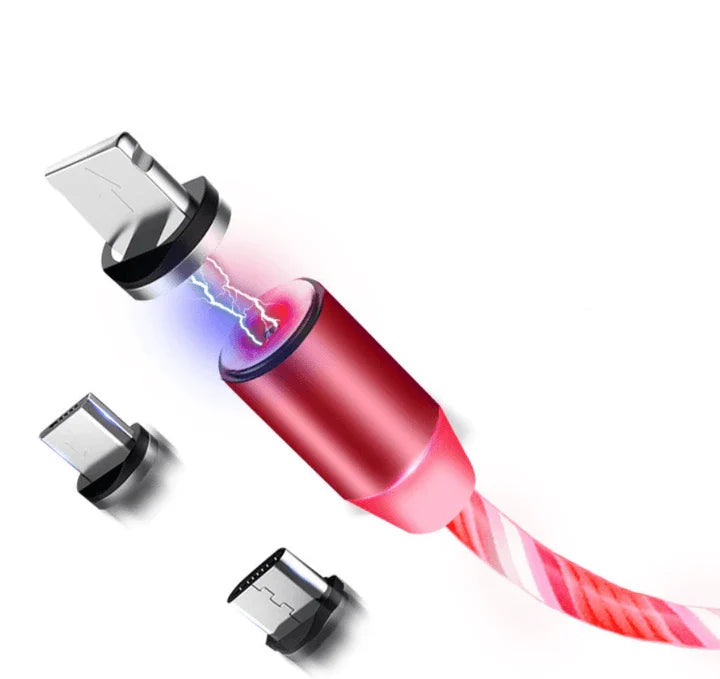 Circular Magnetic Streamer Data Cable for Apple, Android, and Type-C Devices