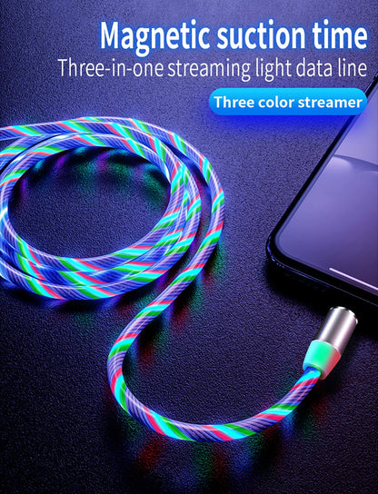 Circular Magnetic Streamer Data Cable for Apple, Android, and Type-C Devices