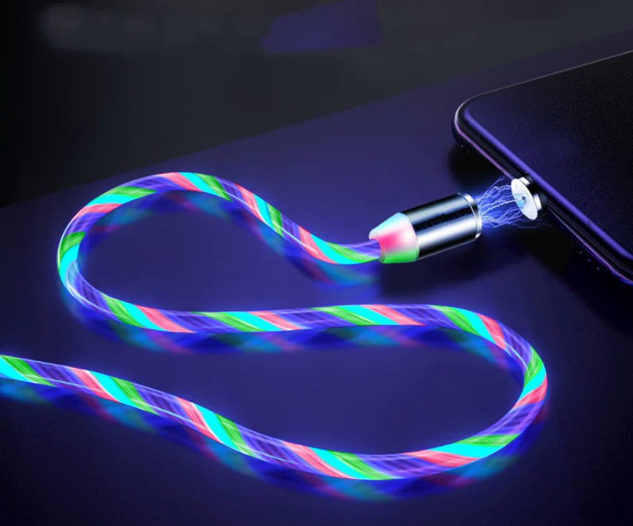 Circular Magnetic Streamer Data Cable for Apple, Android, and Type-C Devices