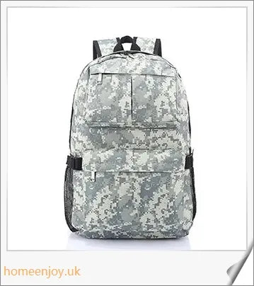 Camouflage stylish backpack with large capacity and waterproof construction for outdoor adventures