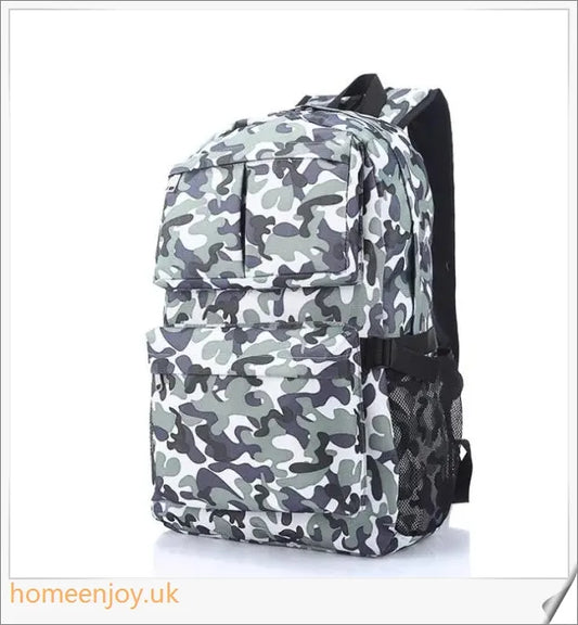 Camouflage stylish backpack with large capacity and waterproof construction for outdoor adventures