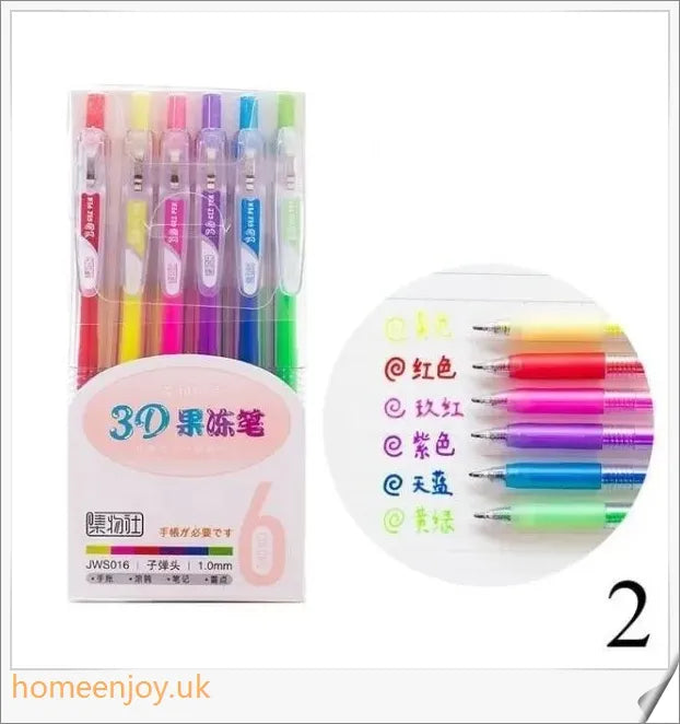 A colourful 3D jelly pen with vibrant, water-based pigments for bold, shimmering lines that inspire creative expression.