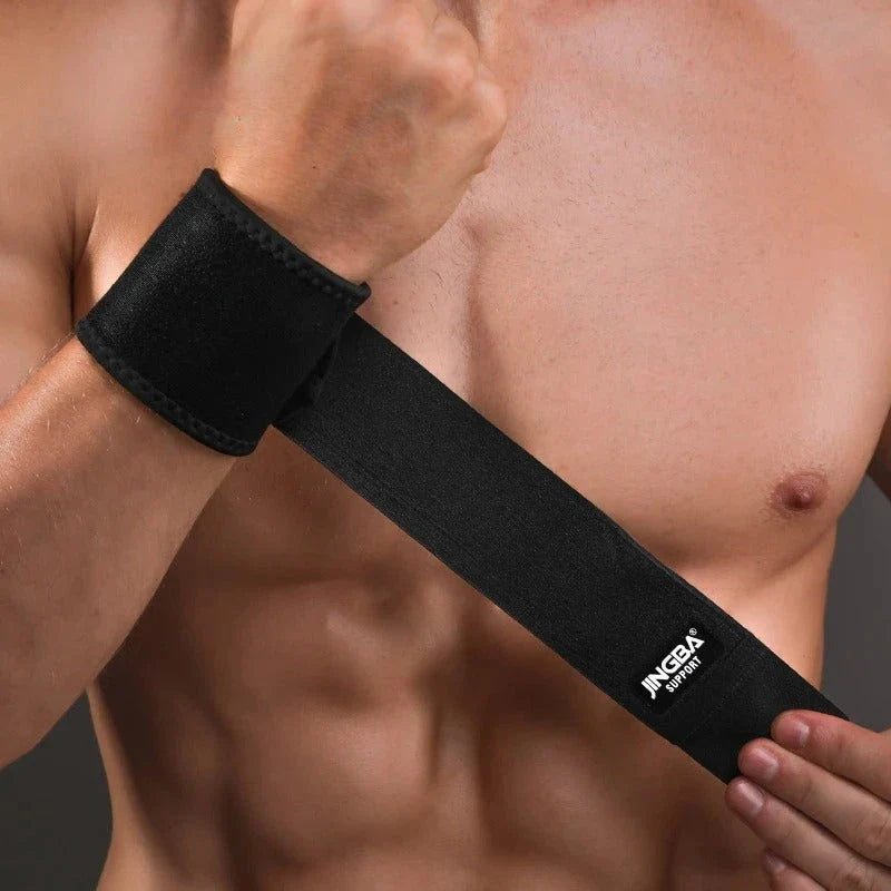 Adjustable weightlifting wristband made of premium neoprene material for superior wrist support during intense workouts and sports activities